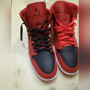 Air Jordan 1's, Women's size 10.5, color is red and black